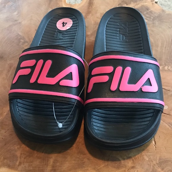 girls fila slides